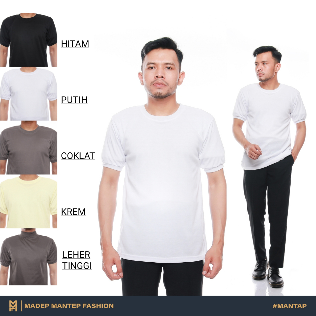 Kaos Polos Dalaman Seragam Warna Putih Hitam Krem Coklat Kaos Polisi Security Kaos Putih Pendidikan