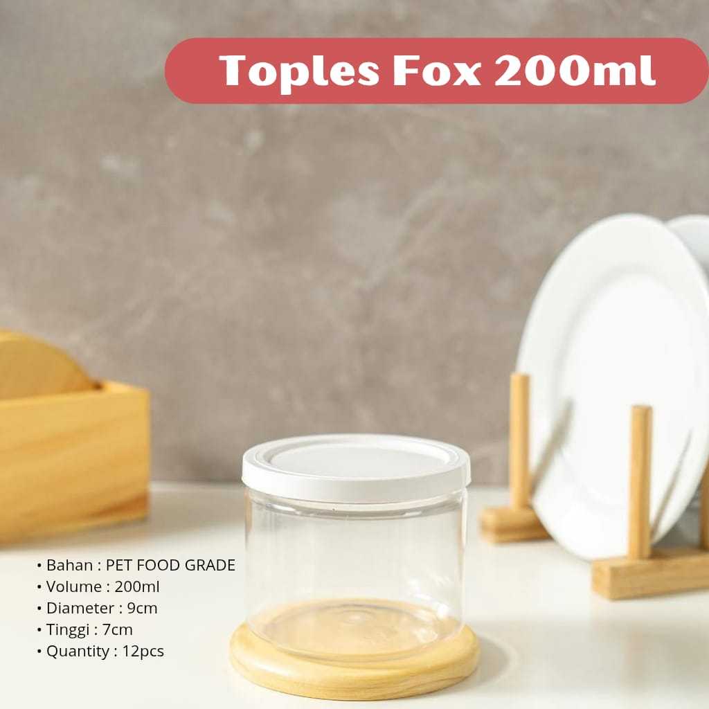 TOPLES PLASTIK FOX PENDEK MIKA/TOPLES KUE KERING BISKUIT SILINDER TOPLES KACANG TOPLES LEBARAN