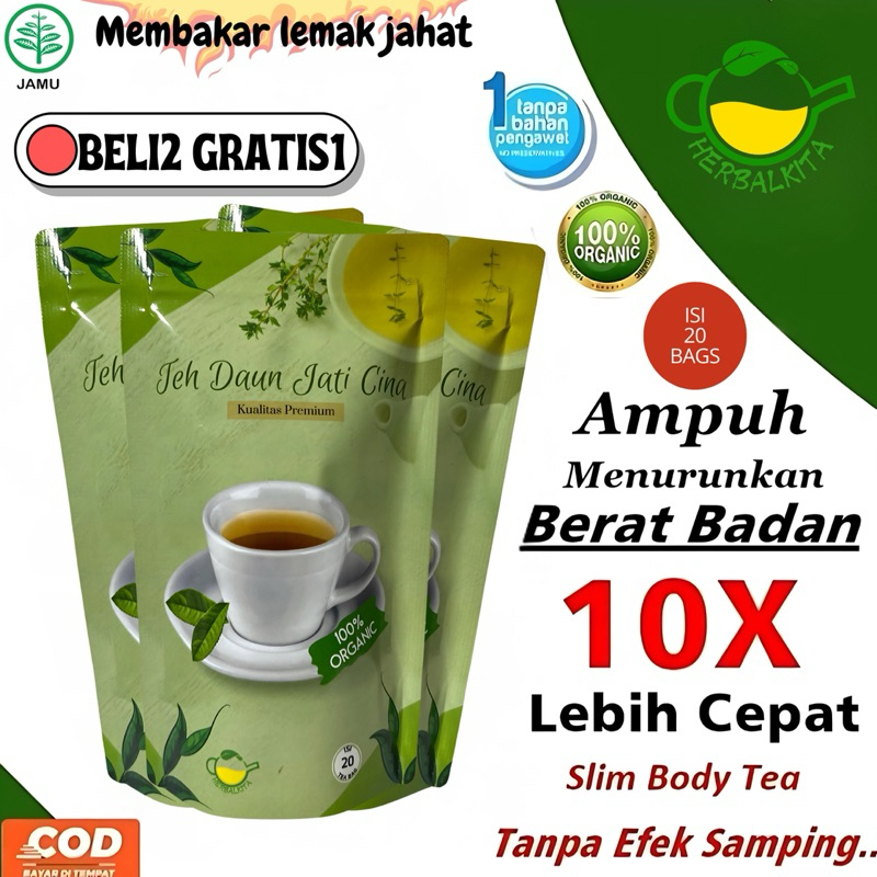 

[PROMO BELI 2 GRATIS 1] Slimming Detox Herbal Teh Daun Jati Cina 40gr