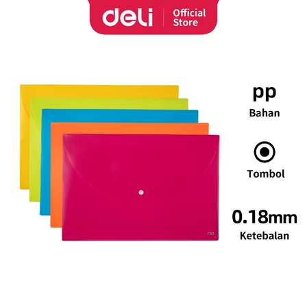 

Deli File Bag Tempat file Seri Rio Sistem pembuka & penutup yang mudah warna cerah EF10202