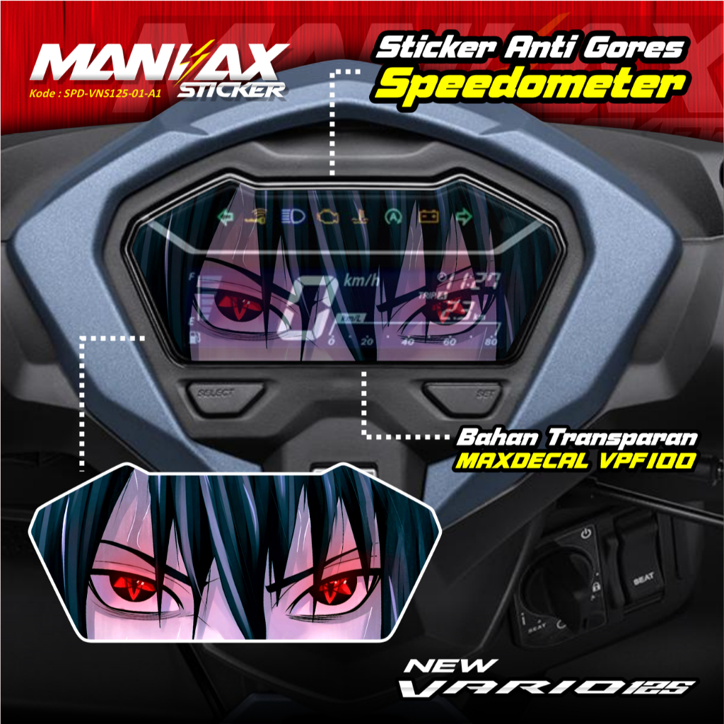 Sticker Stiker Spido / Speedometer Transparant Anime All New Vario - Vario New 125 - SPD-VNS125
