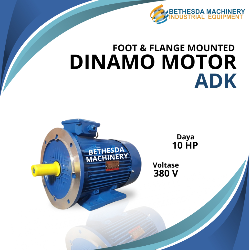 10 HP Dinamo Motor ADK 7.5 Kw B35 3 Phase Dinamo 1000 Rpm 6 P