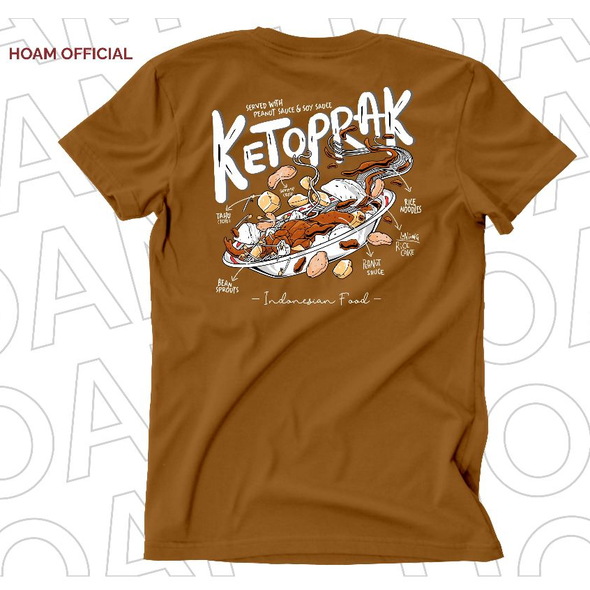 Kaos Indonesian Food Ketoprak New Color Almond 30s