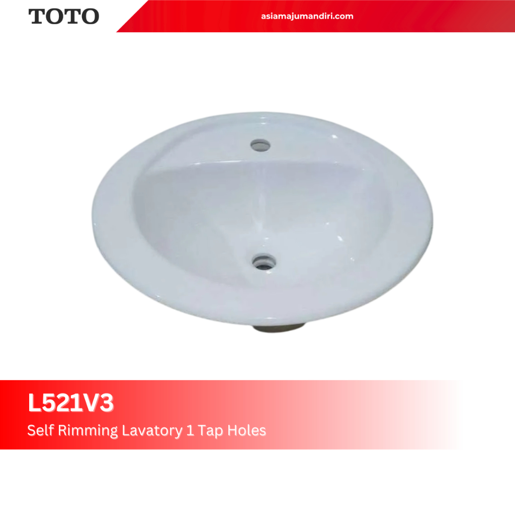 WASTAFEL SELF RIMMING | WASTAFEL TANAM SEBAGIAN | WASTAFEL CUCI TANGAN TOTO L521V3 (BODY ONLY)