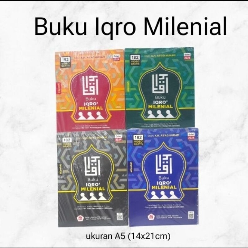 IQRO 1-6 MILENIAL COVER LUX,TRANSLITERASI,SESUAI BACAAN,Uk A5