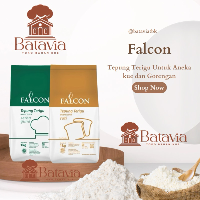 

Falcon Tepung Terigu Serba Guna 1kg Dan Tepung Terigu Roti 1kg | Tepung Falcon