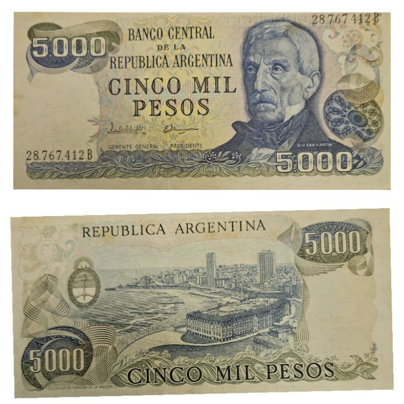 [Koleksi] Negara Argentina 5000 Cinco Mil peso kondisi XF Dijamin Original 100%