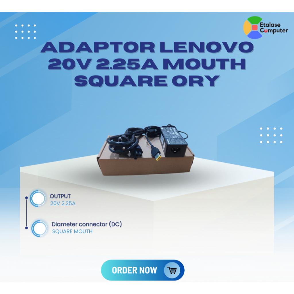 ADAPTOR LENOVO 20V 2.25A MOUTH SQUARE ORY (Lenovo Flex 10/Lenovo Flex 10 59420879/Lenovo G40-30/Leno