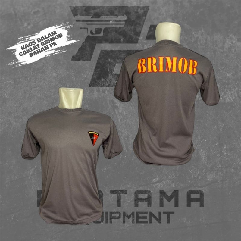 KAOS DALAM COKLAT BRIMOB PE / KAOS DALAM COKLAT BRIMOB / KAOS DALAM PENDEK