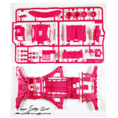 Rep Tamiya FM-A Chassis + Gear box Pink - CS403