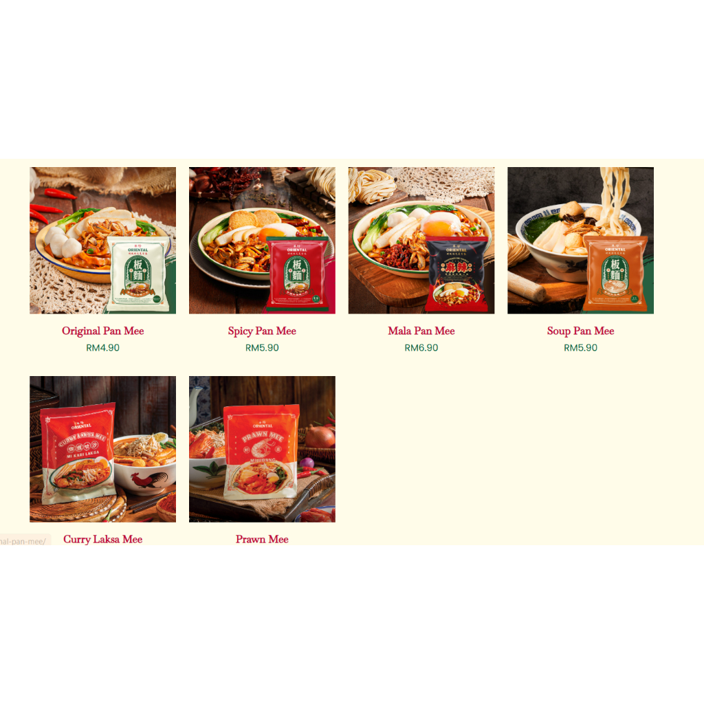 

ORIENTAL KOPI PAN MEE / LAKSA MIE NOODLE SERIES HALAL CERTIFIED