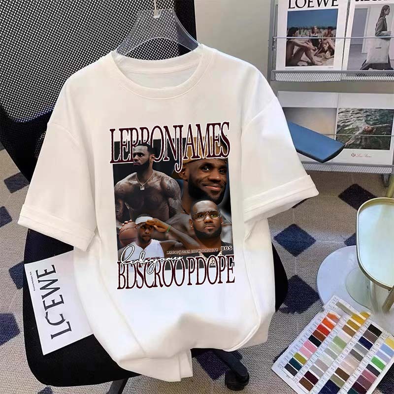 Cetak Potret Pemain Basket All-Star Amerika Kaos Lengan Pendek Pria|Kaos Pria Terbaru 2024|Kaos Cott