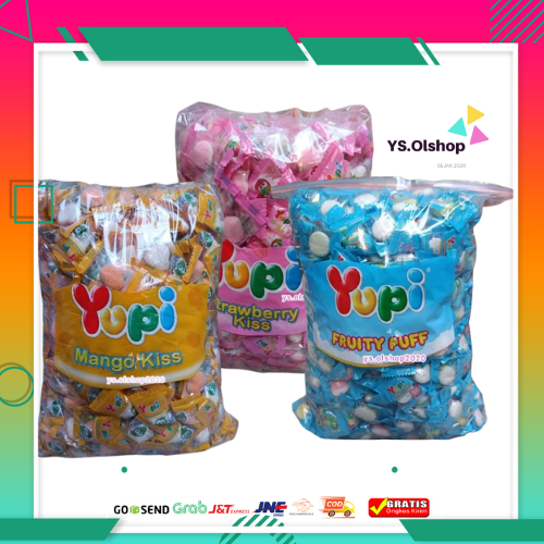 

Aneka Yupi 2 KG 2Kg Yupi kiss Strawberry, Mango Kiss & Fruity Puff Kiloan asli Pabrik Exp 2026