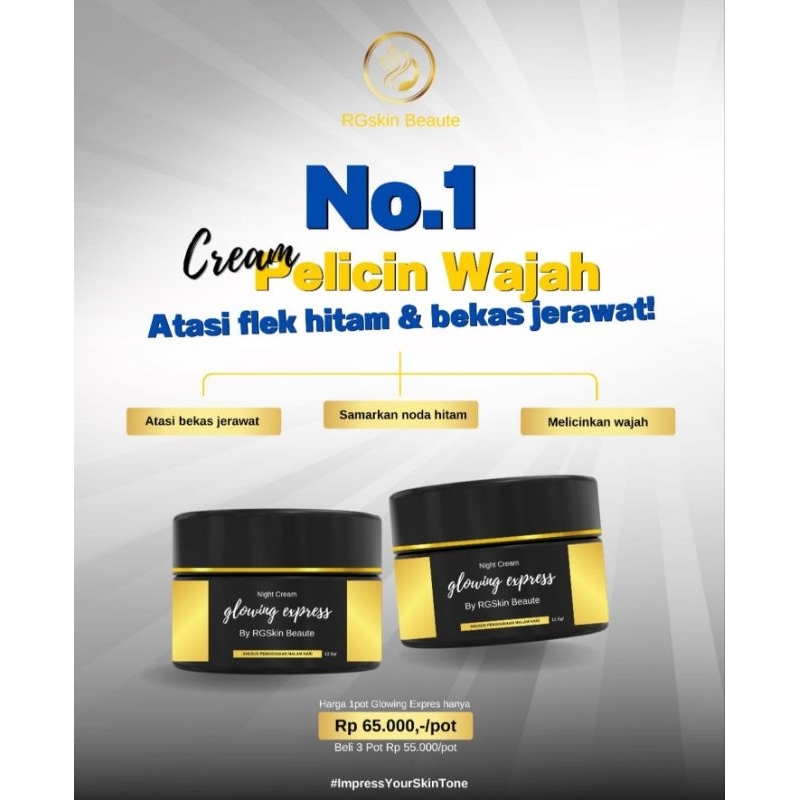 KRIM FLEK AMPUH KRIM MALAM WAJAH AMPUH KRIM PELICIN GLOWING EXPRESS|RGskin Beaute