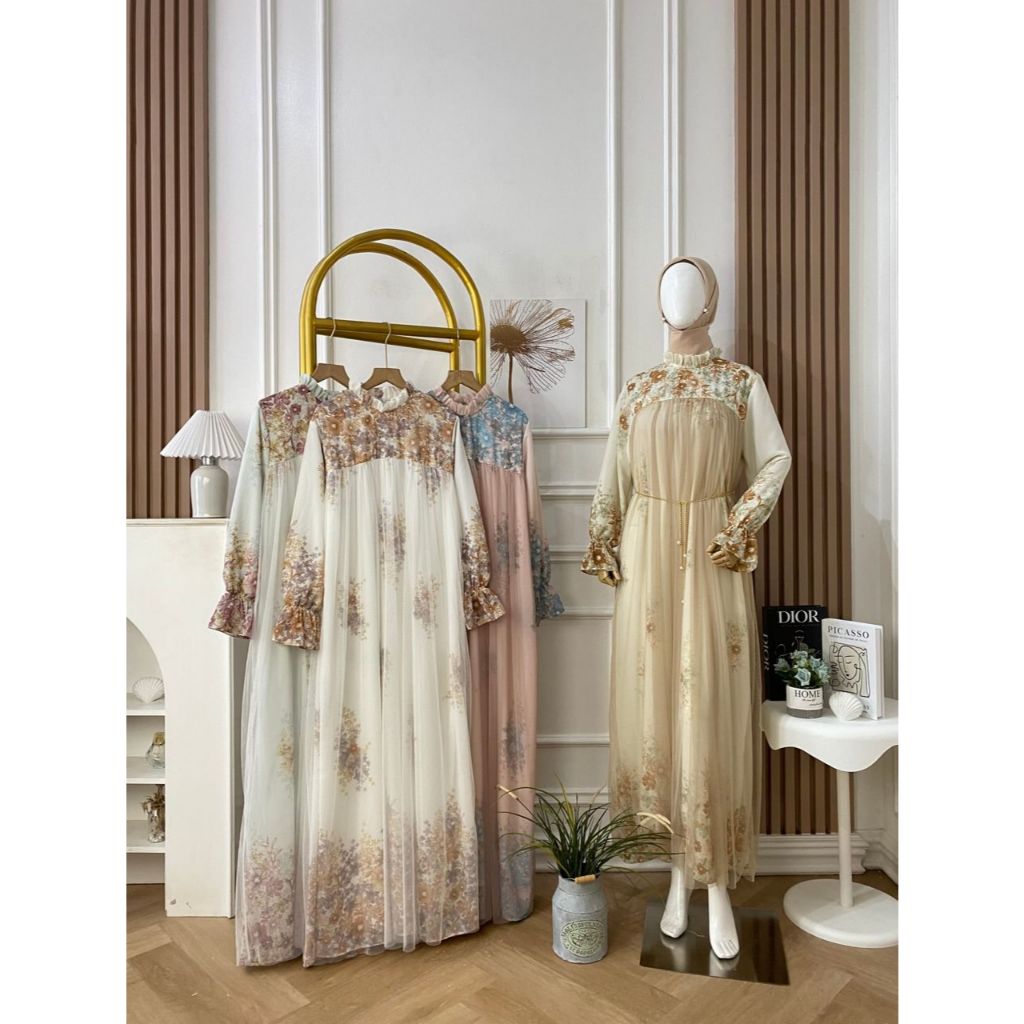 Jaswine dress H301 | bahan Cruty tile polos