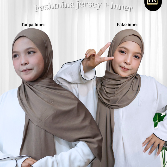 Jilbab Pashmina Anak Jersey Plus Inner Premium
