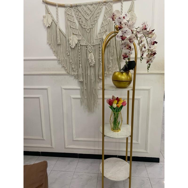 Rak sangkar burung gold minimalis Rak serbaguna rak sudut ruang tamu/Rak sangkar burung gold minimal