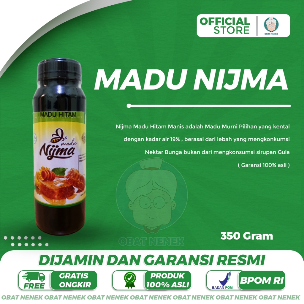 

Madu Nijma Madu Hitam 350 Gram Asli atasi asam urat kolesterol dan daya tahan tubuh madu hitam original bpom