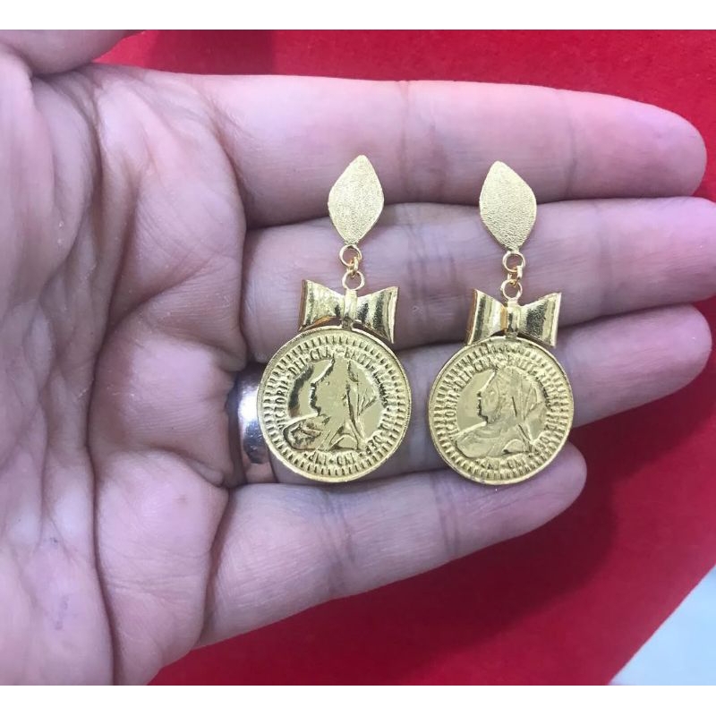 Anting Daun Koin 8 gram Emas LM/London 24K kadar 99,9%