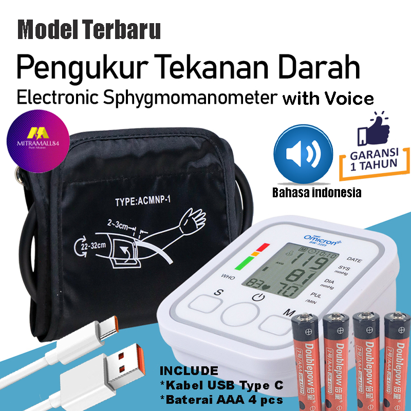 Omicron Tensimeter Digital Bahasa Indonesia - Alat Tensi Darah Akurat