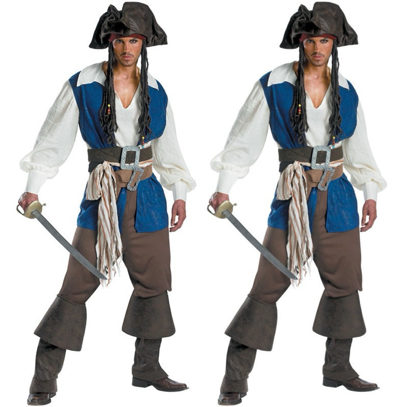 jack sparrow pirates of the caribbean man adult costume | kostum bajak laut pria dewasa