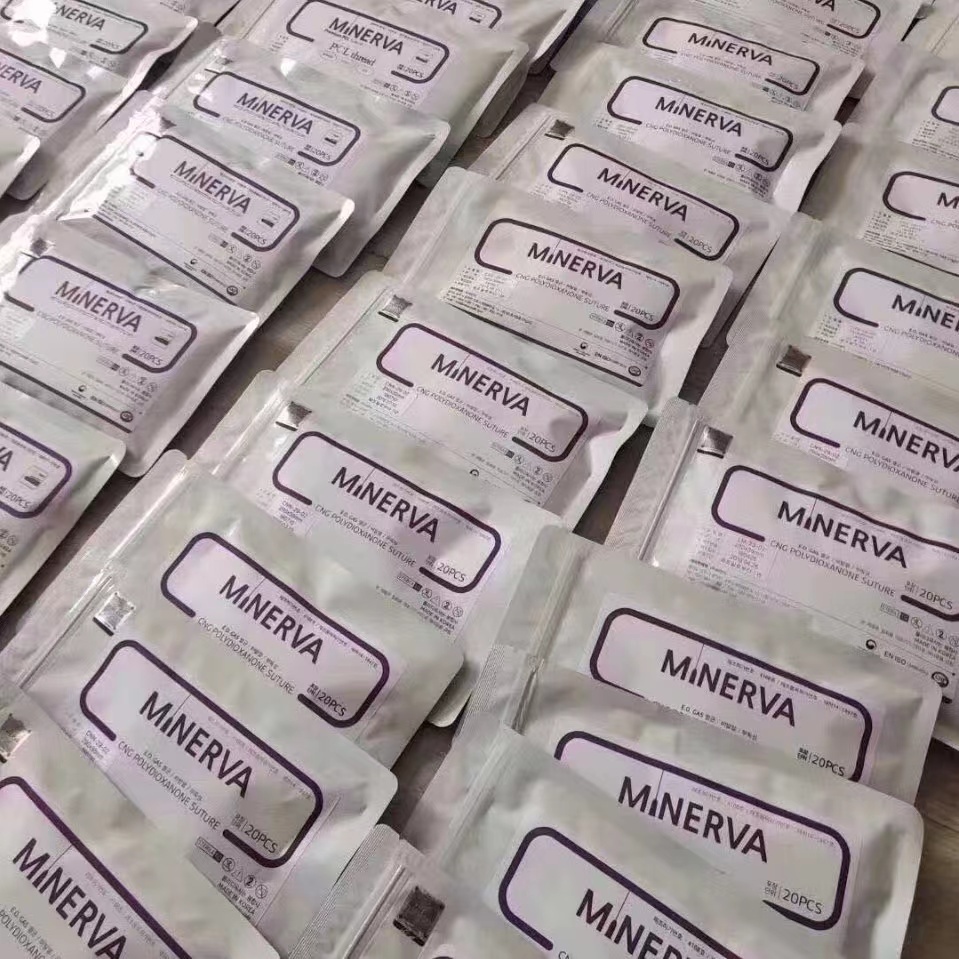 （20PCS）MINERVA Benang Hidung Thread Lift PDO 19G*38MM  60MM Tas paket perak