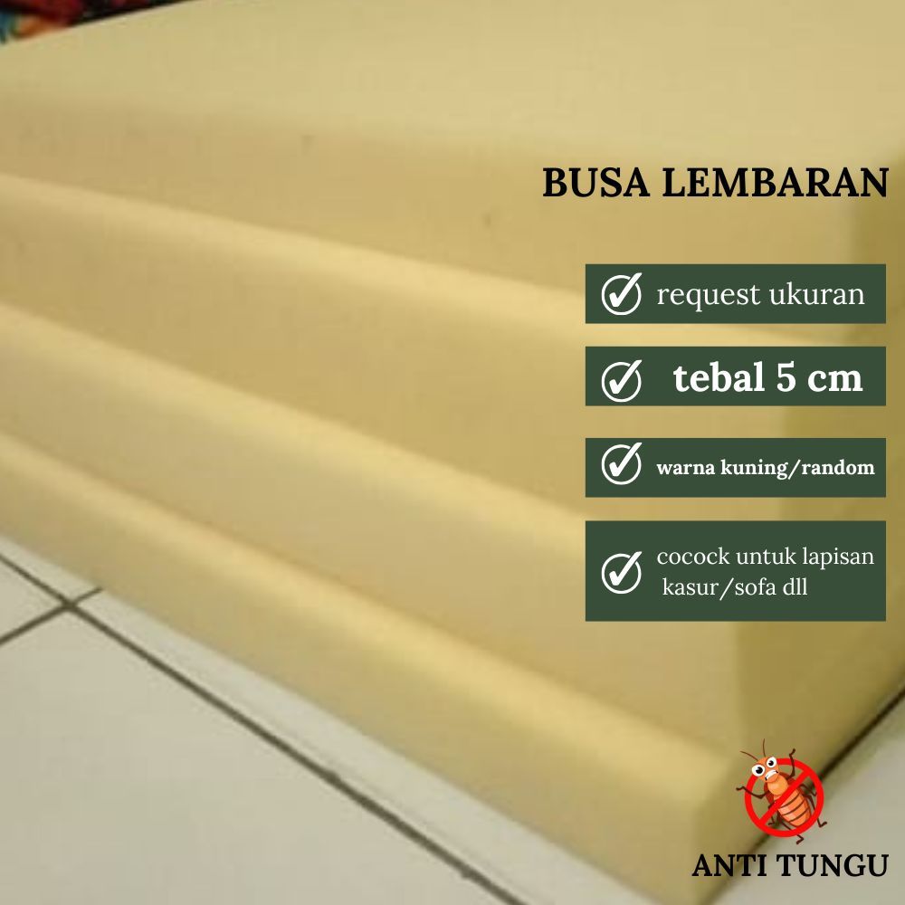 Busa Kasur 200x160  Tebal 5 cm Lembaran Royal Foam density 20 random warna lapisan kasur lantai surp