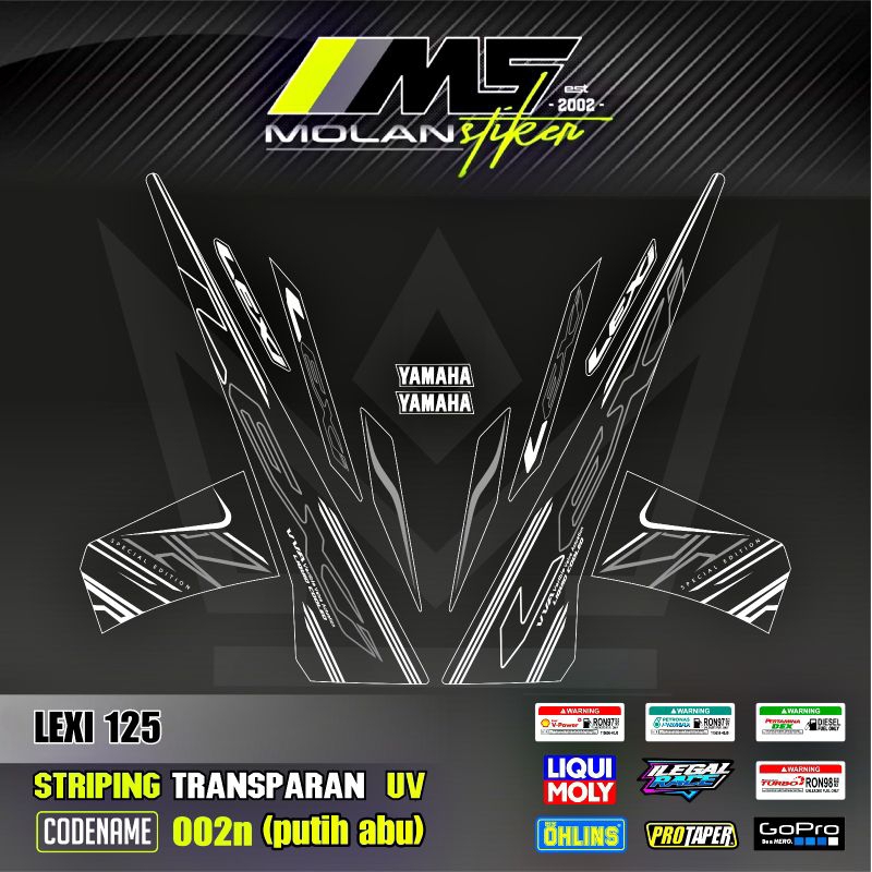 Decal Sticker Striping Variasi Transparan Uv LEXI 125 Cyber City Yamaha Lexi 125 2018-2023 LEXI 125 