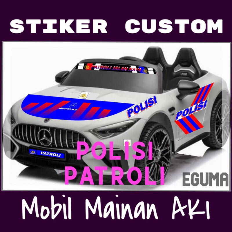 Stiker POLISI Patroli Custom / Mobil Aki Anak Mobil YUKITA 021 031