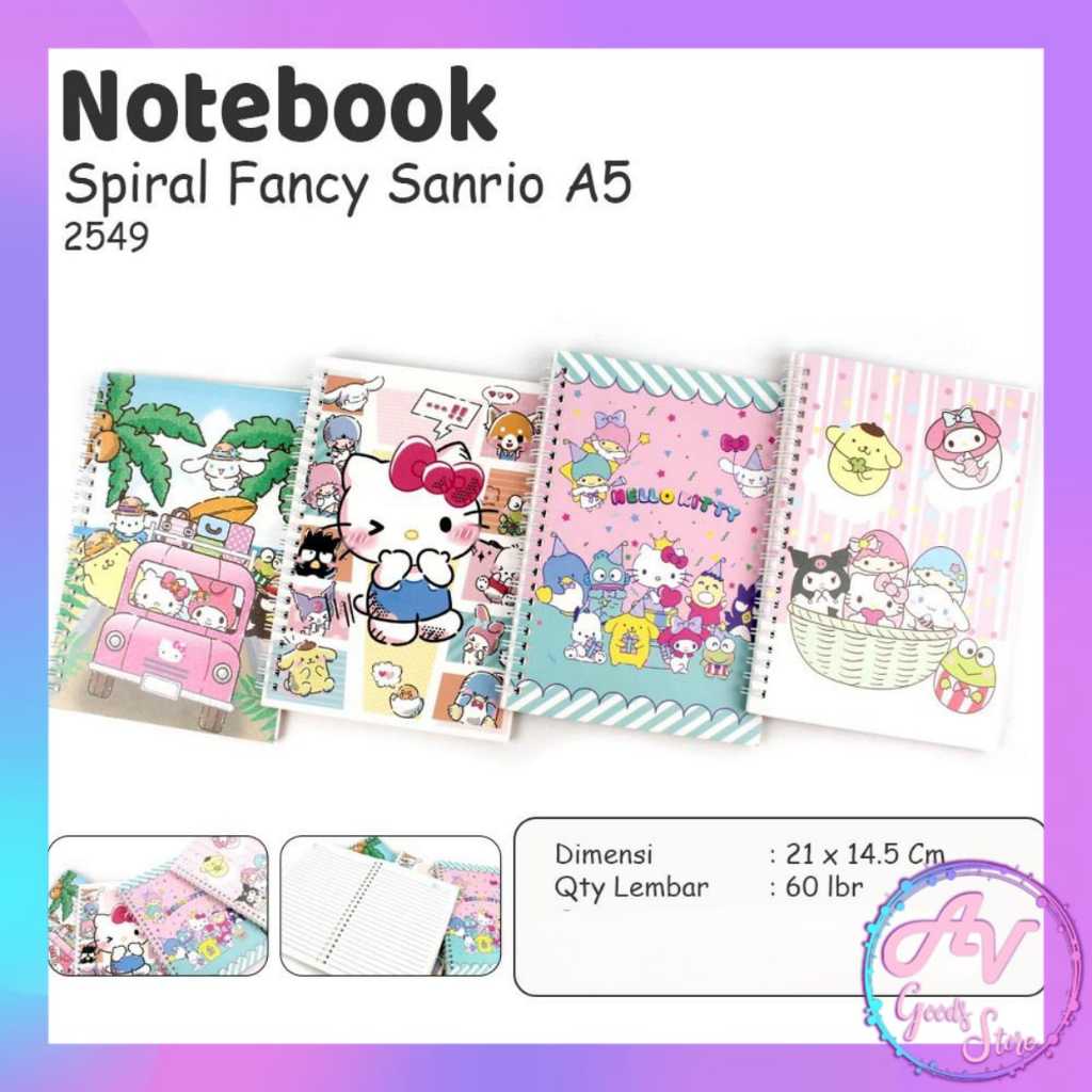 

Notebook Spiral A5 Fancy / Diary Ring Spiral A5 58lembar Karakter Lucu