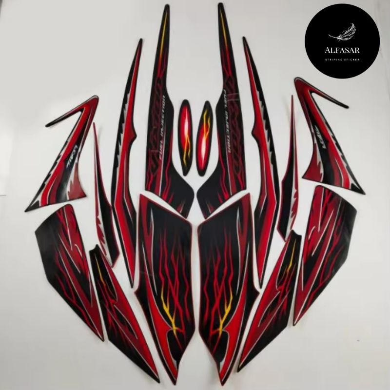 STICKER Striping YAMAHA VIXION Old 2010 Hitam Merah