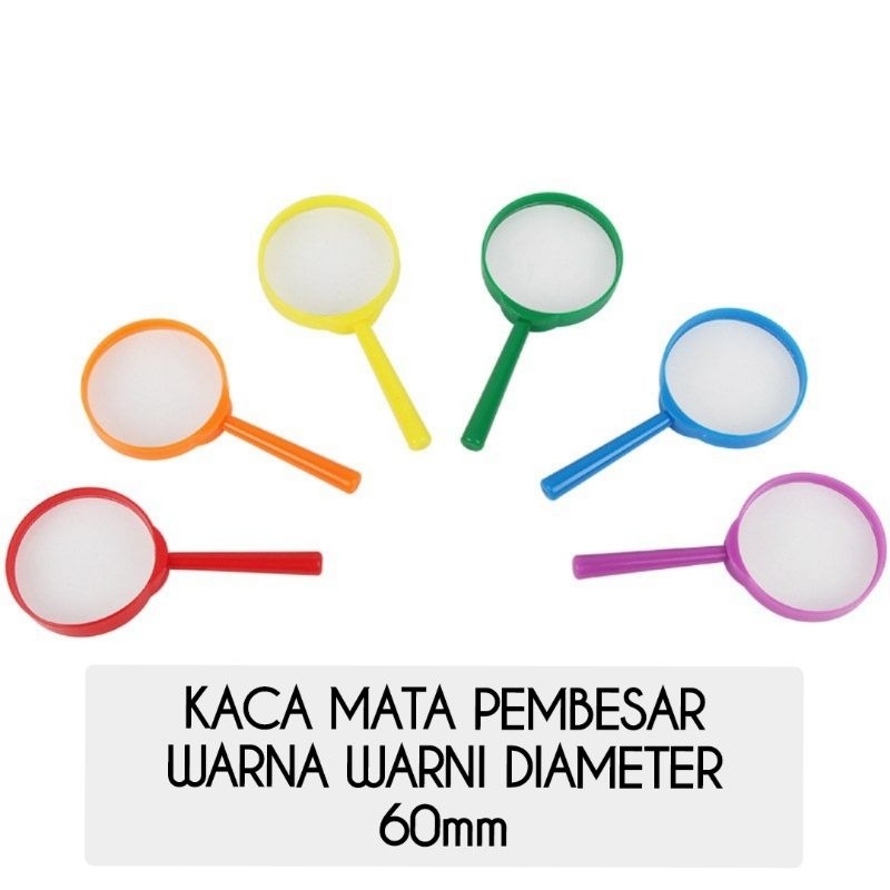 

(BISA PILIH WARNA) KACA PEMBESAR WARNA WARNI ANAK DIAMETER 60MM