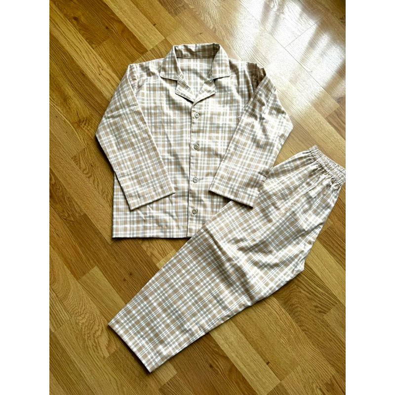 Piyama Kotak-Kotak Lengan Panjang
