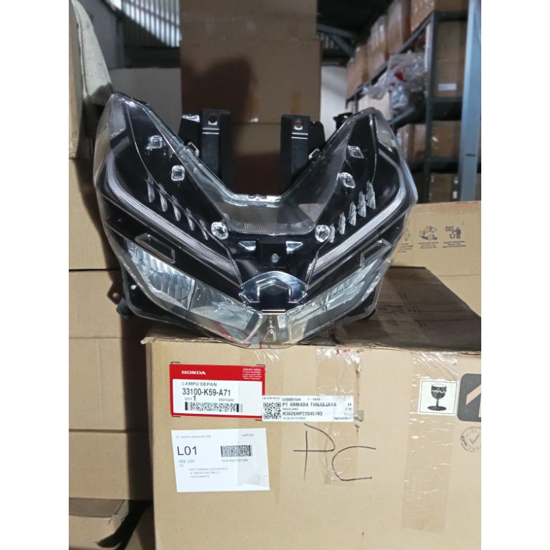 33100K59A71 33100-K59-A71 REFLEKTOR ASSY LAMPU DEPAN VARIO 125 150 LED NEW K59J K60R 2018 - 2022 ORI
