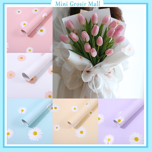 

Kertas Bunga Paper Buket Motif Bunga Daisy Matahari Aster Florist Cellophane Kb6111