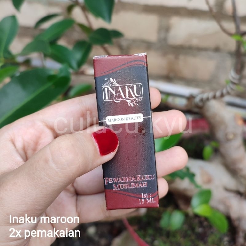 INAKU Inai Kuku Henna Halal Untuk Sholat Pewarna Pacar Kuku Maroon Hitam Coklat