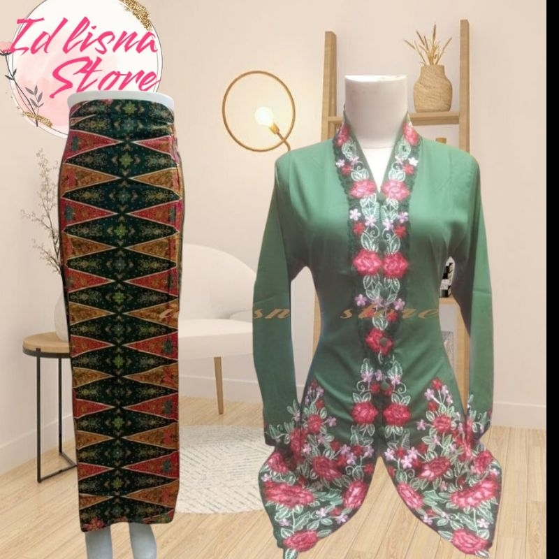 Set Kebaya Encim Modern//Kebaya Encim Model Lengan Panjang