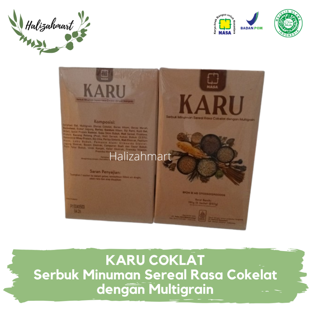 

KARU COKELAT : Serbuk Minuman Sereal Rasa Cokelat dengan Multigrain 185 g (5 sachet @ 37 g)