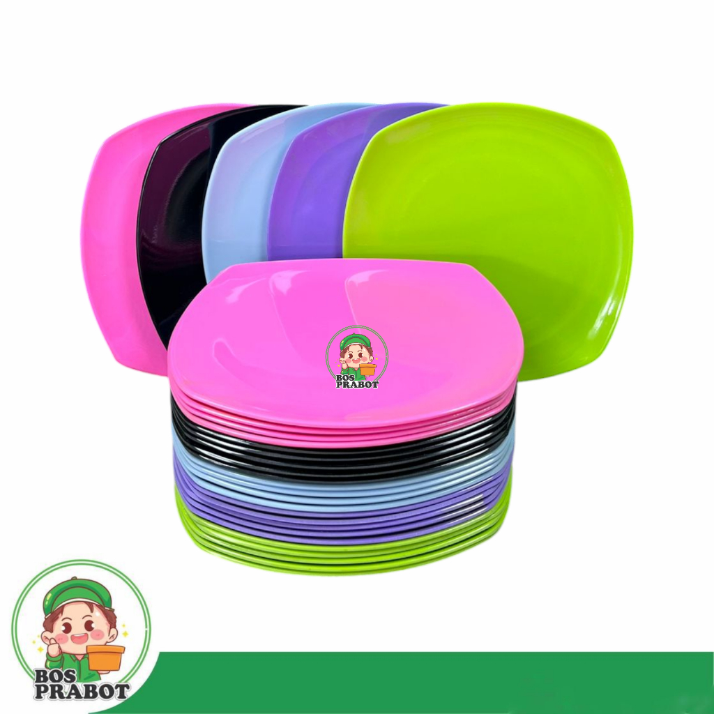 6 PCS PIRING KOTAK MELAMIN ASLI / 6 PCS PIRING NASI PADANG / 6 PCS PIRING MAKAN MELAMIN ORIGINAL COD