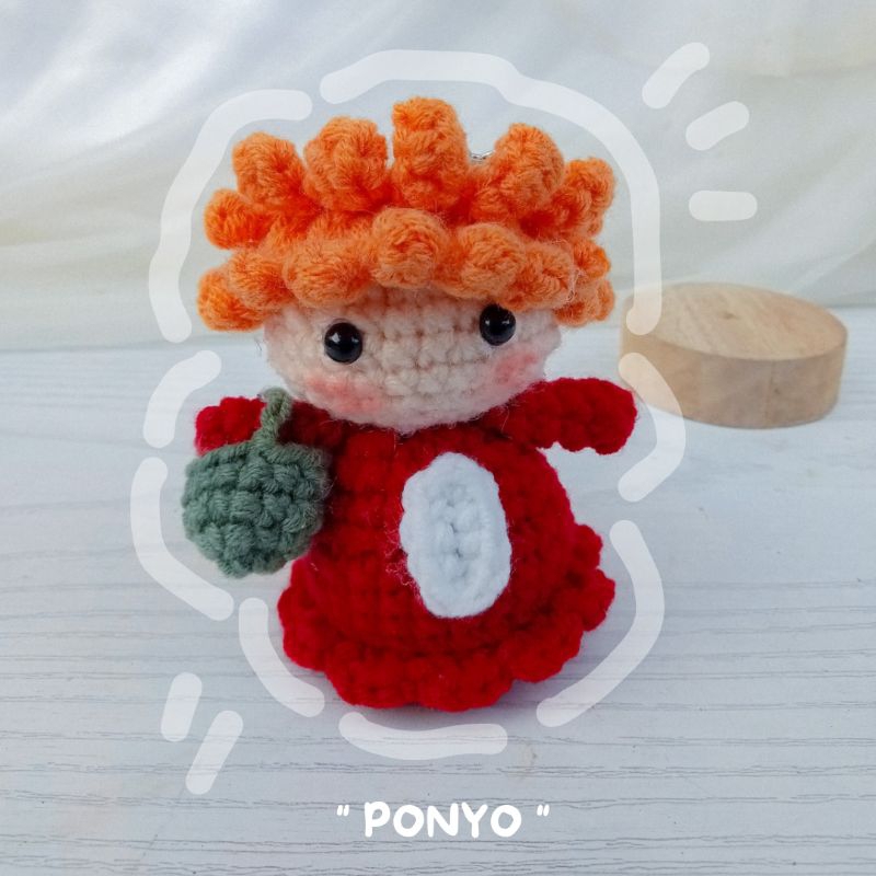 [PREE-ORDER] Gantungan kunci lucu PONYO ganci rajut PONYO amigurumi ponyo keychain