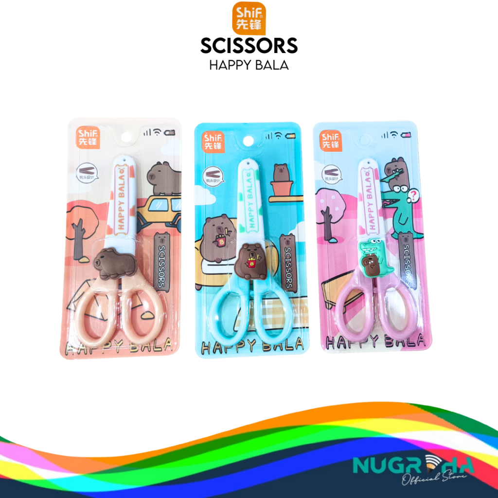 

Shif 1280 Gunting Mini Lucu Anak Sekolah Kertas Scissor Plastik Stainless