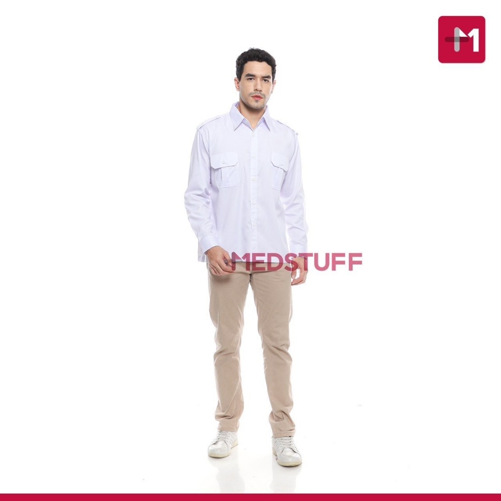Kemeja Dinas Pria Putih Baju Dinas Putih Pria Baju PDH Pria Putih Seragam Putih PNS Pria Kemeja Puti