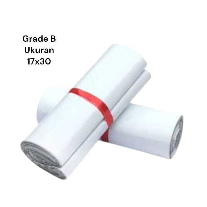 

(17x30) Plastik Polymailer Putih Grade B isi 100pcs