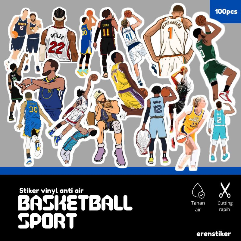 

Stiker Vinyl Anti Air Basketball Sport - 100pcs