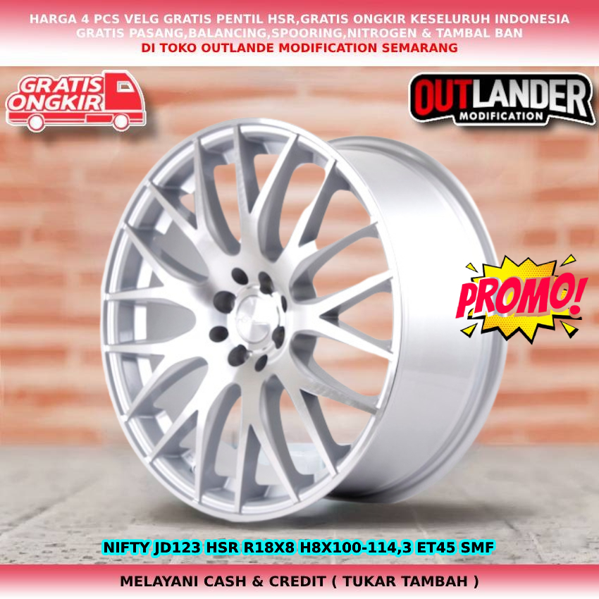 Velg Racing Mobil Avanza Livina Confero Rocky Raize Freed Ring 18 Hsr Nifty R18 Silver