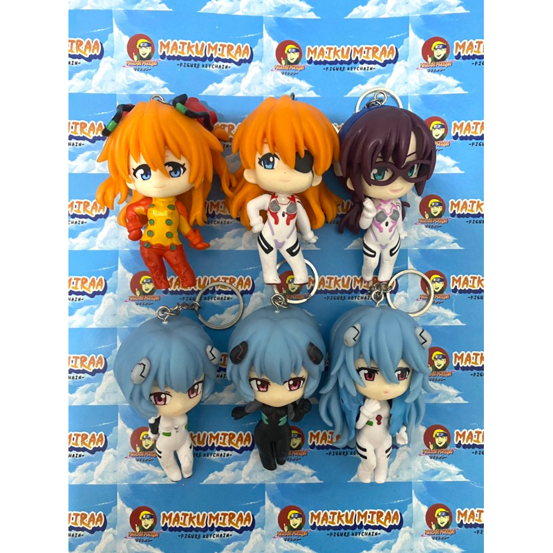 Figure Keychain / Gantungan Kunci Anime Evangelion B Rei Ayanami Asuka Langley Mari Makinami