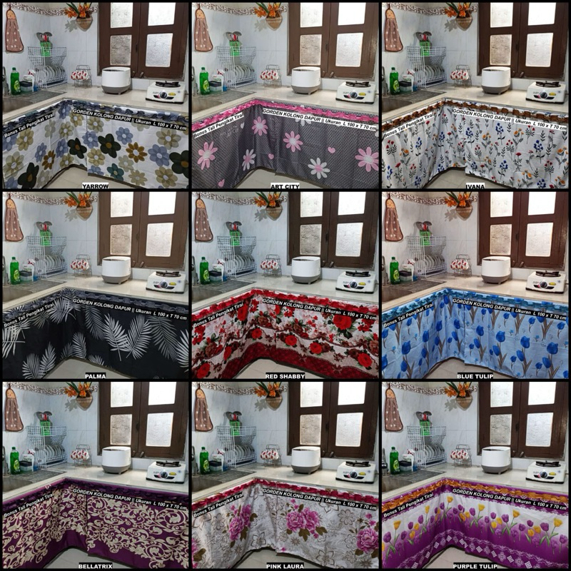 GORDEN KOLONG DAPUR / PENUTUP KOLONG VARIASI MOTIF BUNGA