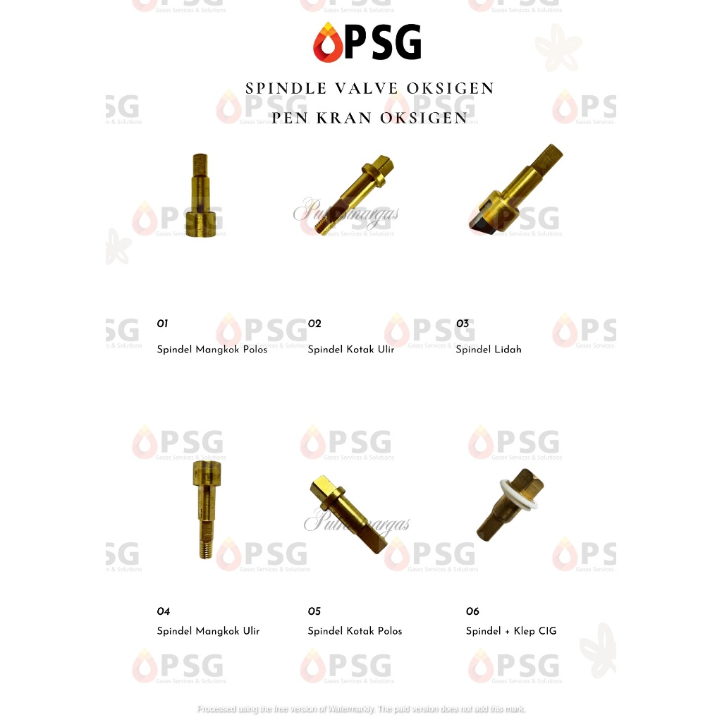 Spindle Valve Oksigen / Kran Pen Oksigen