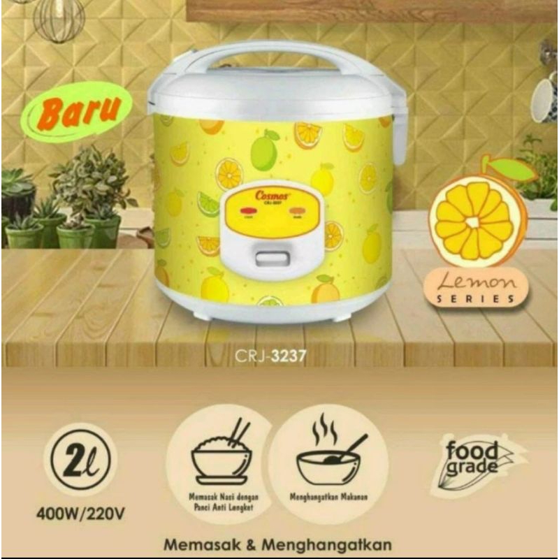 Magic Com Cosmos CRJ-3237 Lemon series 2liter / Rice Cooker cosmos CRJ 3237 2liter