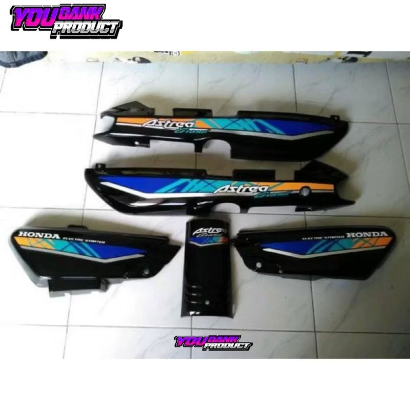 Cover body set astrea grand bulus setriping biru kuning 93 honda astrea grand bulus grand pacul